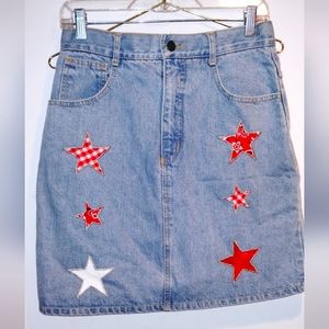 Women's Vintage 80's Tamorah Marie Denim Stars Skirt.